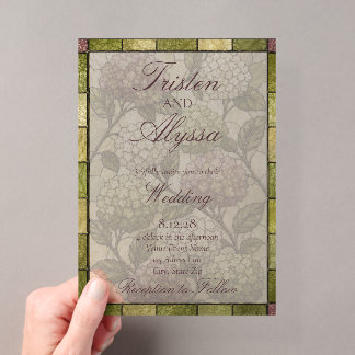 Stained Glass Garden Wedding Acrylic Invitations