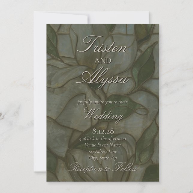 Stained Glass Garden Wedding Invitation (Front)