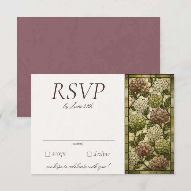 Stained Glass Garden Wedding RSVP Card (Front/Back)