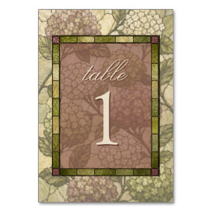 Stained Glass Garden Wedding Table Number