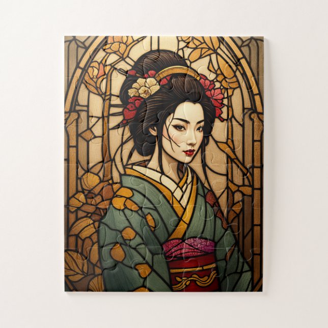 stained glass geisha puzzle (Vertical)
