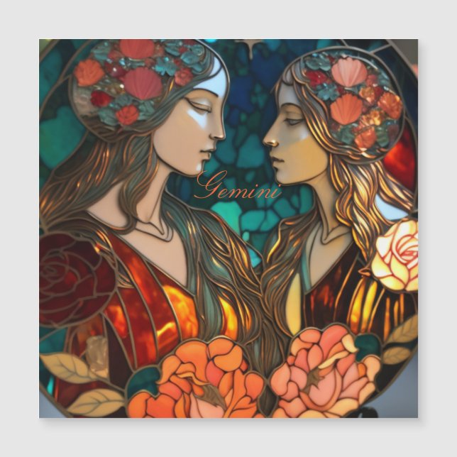 Stained Glass Gemini Zodiac (Front)