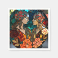 Stained Glass Gemini Zodiac