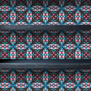 Stained Glass Geometric Floral Small Print Wallpaper