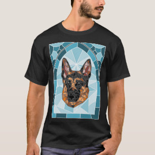 Stained Glass German Shepherd Sticker.png T-Shirt
