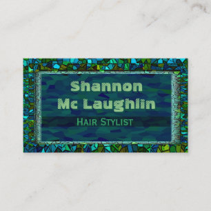 Stained Glass Glitter Business Card