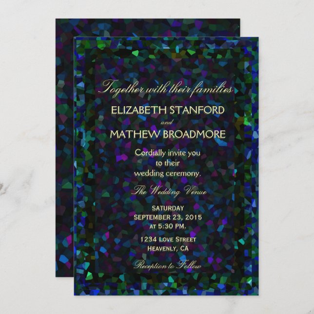 Stained Glass Glitter Invitation (Front/Back)