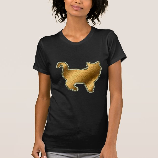Stained Glass Gold Cat T-Shirt (Front)