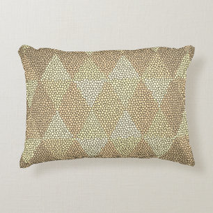 Stained Glass Gold Diamond Pattern Decorative Cushion