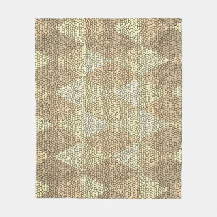 Stained Glass Gold Diamond Pattern Fleece Blanket