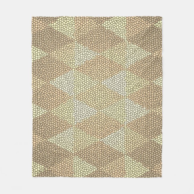 Stained Glass Gold Diamond Pattern Fleece Blanket (Front)
