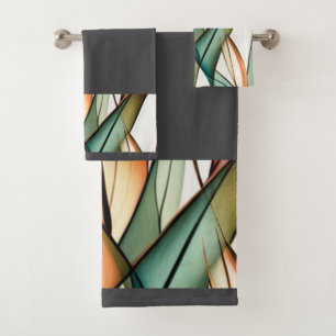Stained-Glass Grass Bath Towel Set