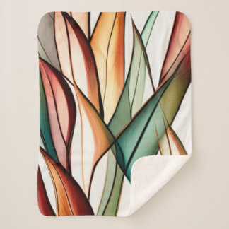 Stained-Glass Grass Sherpa Blanket