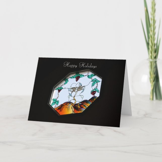 stained glass greetings holiday card (Front)