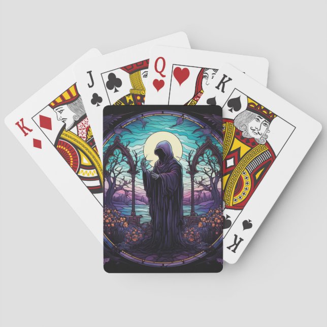 Stained Glass Grim Reaper Playing Cards (Back)