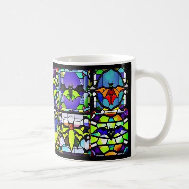 Stained Glass Halloween Bat Mug (Right)