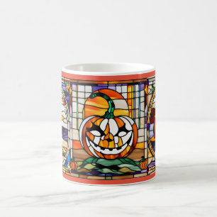 Stained Glass Halloween Pumpkin Mug