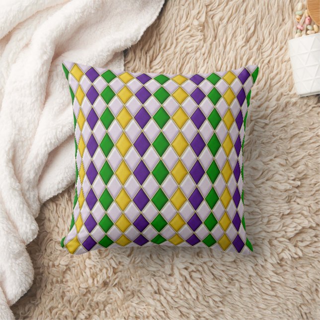 Stained Glass Harlequin Cushion (Blanket)