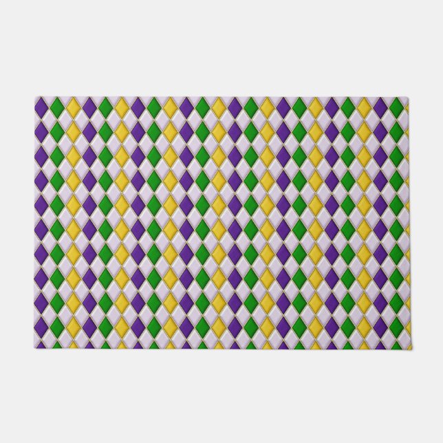 Stained Glass Harlequin Doormat (Front)