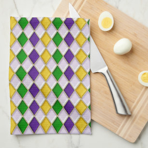 Stained Glass Harlequin Tea Towel