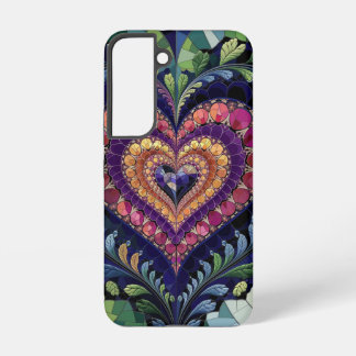 Stained Glass Heart Floral Fantasy Samsung Galaxy Case