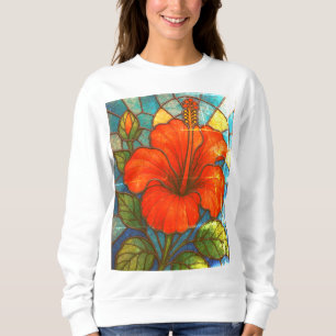 Stained Glass Hibiscus  Sweatshirt