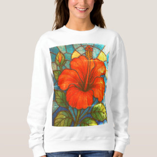 Stained Glass Hibiscus  Sweatshirt