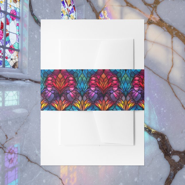 Stained Glass Holiday Card Invitation Belly Band (Stained Glass Holiday Card Invitation Belly Band)