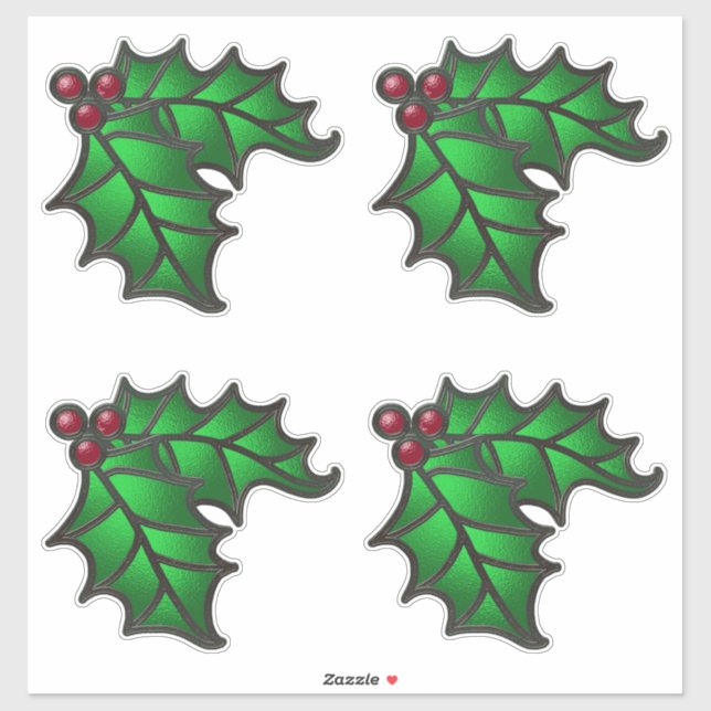 Stained Glass Holly and Berries Kit (Sheet)