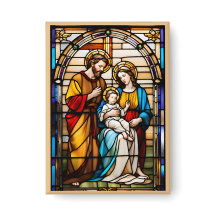 Stained Glass Holy Family Button Wearable Devotion