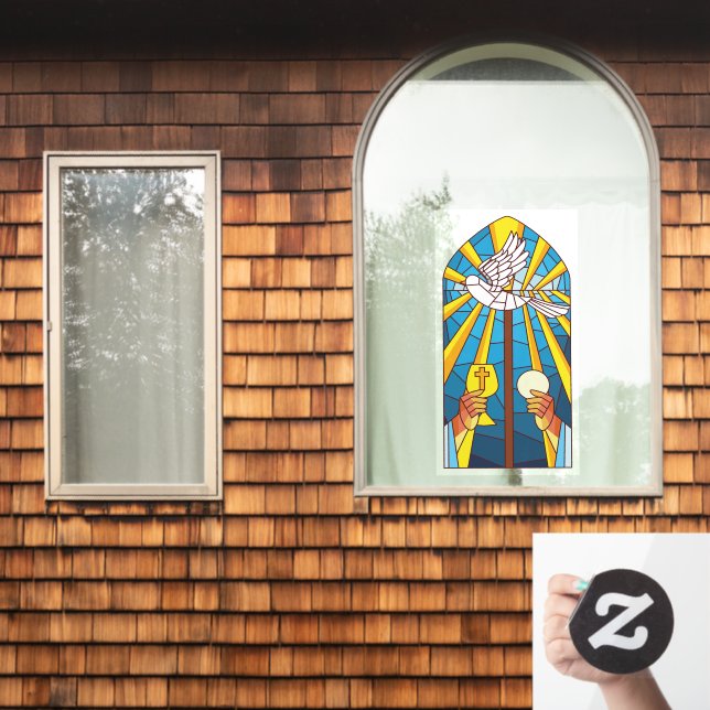 Stained Glass Holy Mass Host And Chalice  (Home Window)