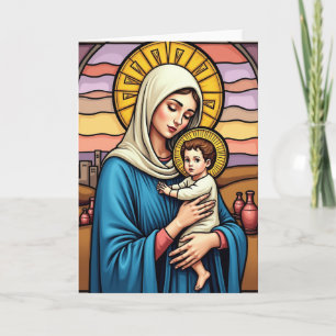 Stained Glass Holy Night Card