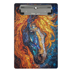 Stained Glass Horse Design Mini Clipboard