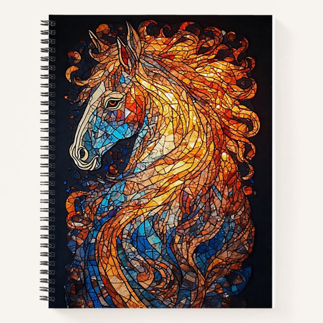 Stained Glass Horse Design Notebook (Front)