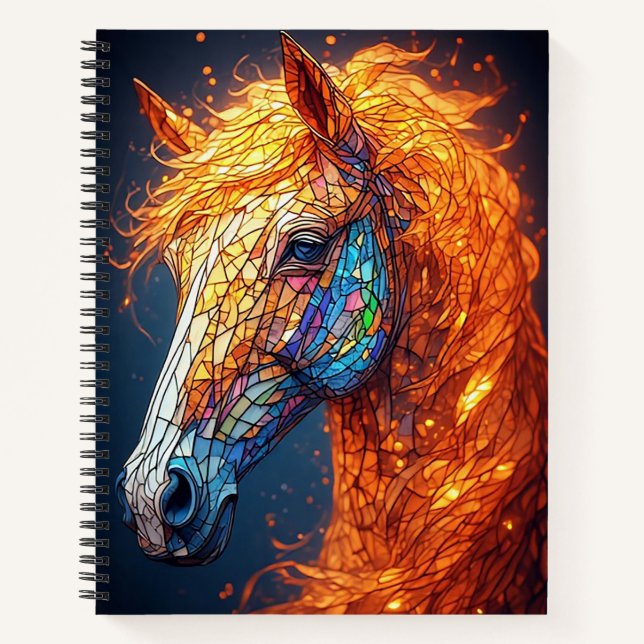 Stained Glass Horse Design Notebook (Front)