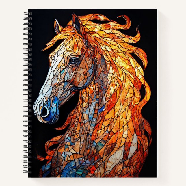 Stained Glass Horse Design Notebook (Front)