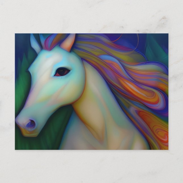 Stained Glass Horse Postcard (Front)