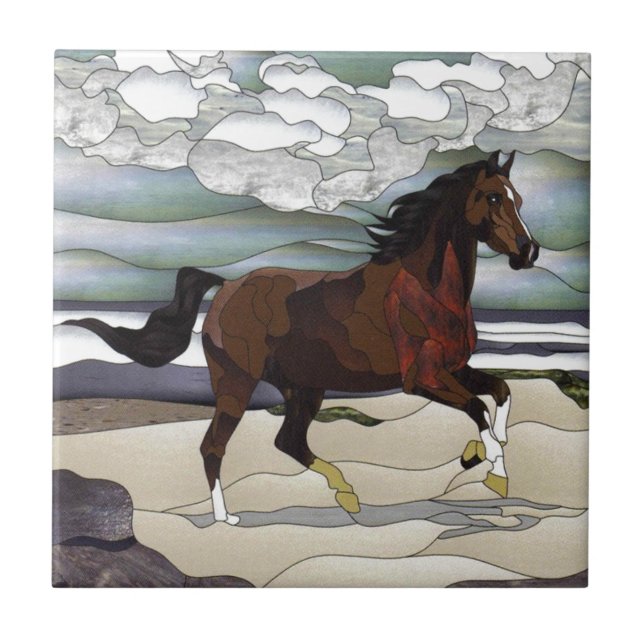 Stained glass horse tile (Front)
