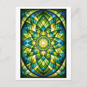 Stained Glass Illustration Postcard