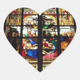 Stained-glass image heart sticker