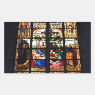 Stained-glass image rectangular sticker