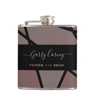 Stained Glass Imitation to Father Bride or Groom Hip Flask