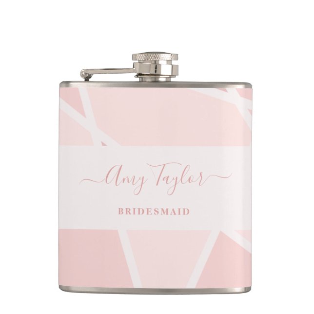 Stained Glass Imitation to Thank Bridesmaids Hip Flask (Front)