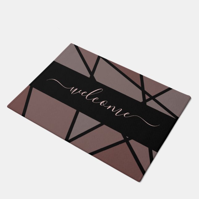 Stained Glass Imitation to Welcome Home Doormat (Angled)