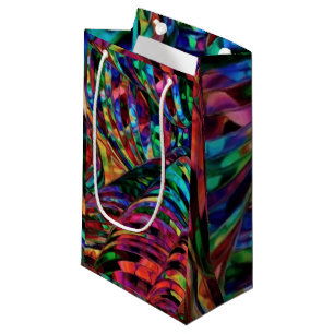 Stained Glass in Jewel Tones Abstract Art Small Gift Bag