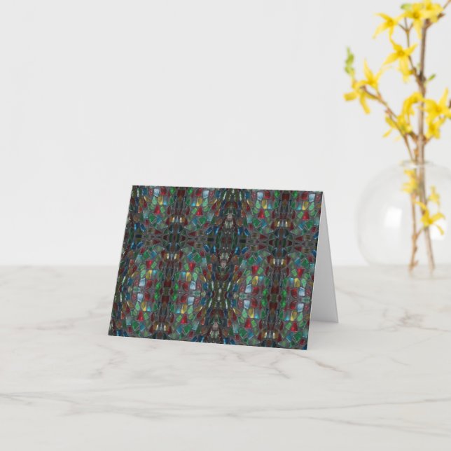 Stained Glass Inspirational Note Card (Yellow Flower)