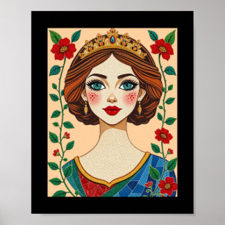 Stained Glass-Inspired Queen Poster