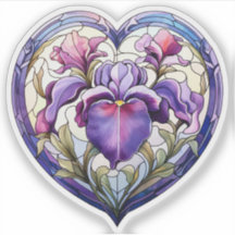 Stained Glass Iris Heart