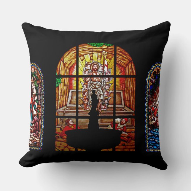 stained glass jesus cushion (Front)