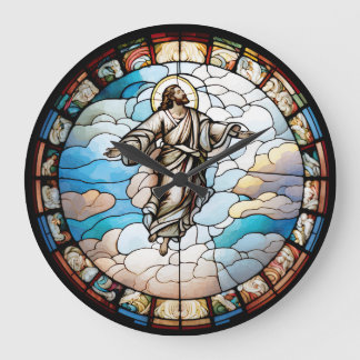 Stained Glass Jesus Design Clock